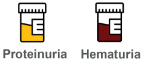 Proteinuria and Hematuria medicine bottle icons